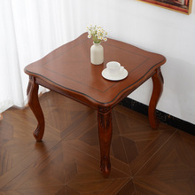 欧式沙发旁边几角几小茶几简美客厅实木方桌子复古木质家用正方形