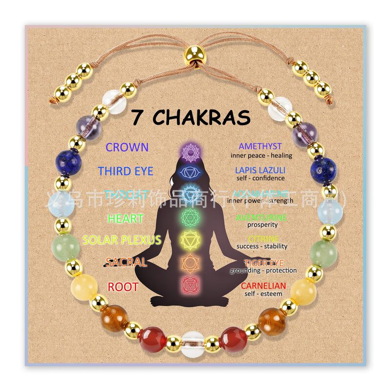 European and American Cross-Border Hot-Selling Seven-Color Natural Stone Hand-Woven Healing Natural Stone Beads Lapis Lazuli Amethyst Bracelet European and American Cross-Border Hot-Selling Seven-Color Natural Stone Hand-Woven Healing Natural Stone Beads Lapis Lazuli Amethyst Bracelet