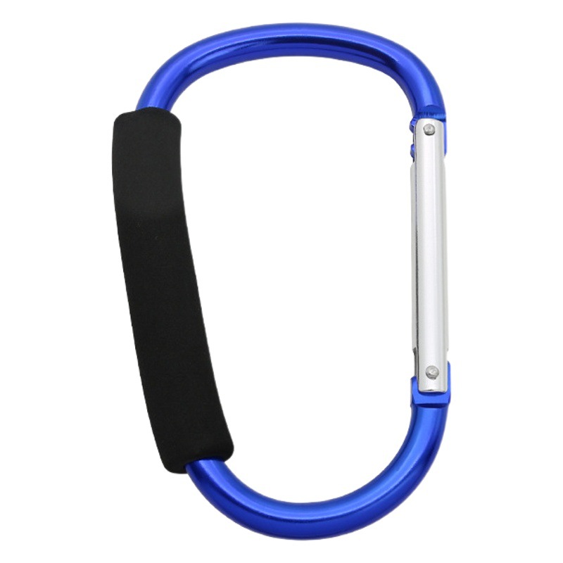 D-Shaped Aluminum Alloy Carabiner with Sponge to Absorb Sweat, Aluminum Lock Buckle for Camping Table, Aluminum Buckle for Baby Stroller