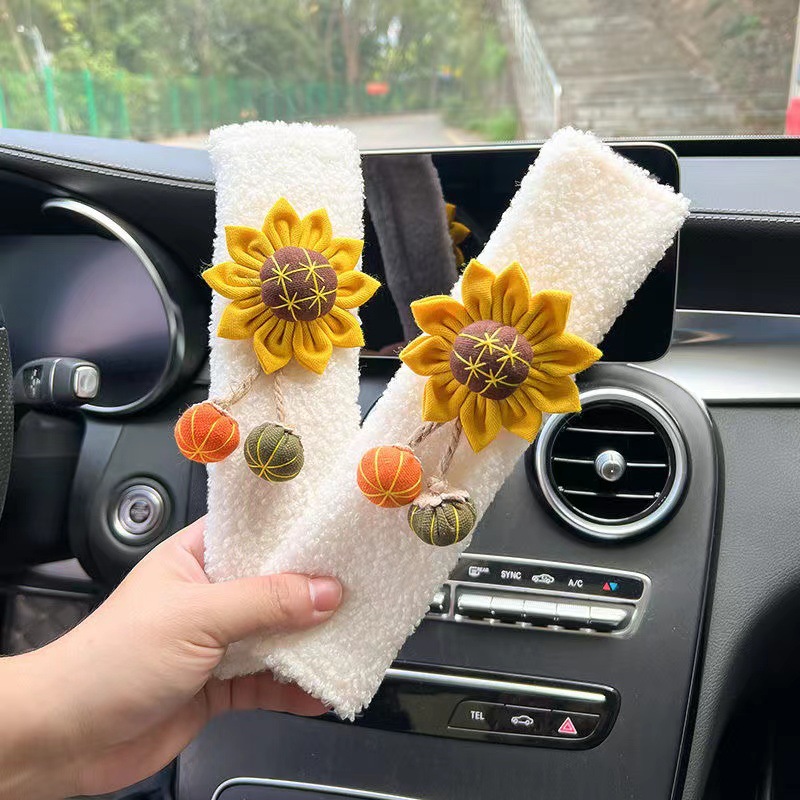 Funda Protectora de Peluche para Cinturón de Seguridad de Tela de Felpa Protectora para Cinturón de Seguridad