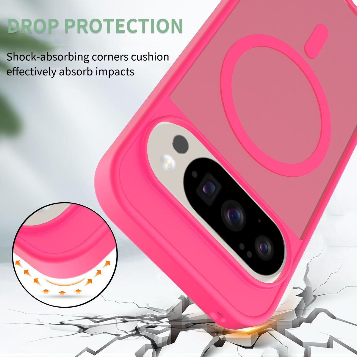 Aplicable a Google pixel9 pro XL Silver Shield Sensación de piel Atracción magnética 2 en 1 10pro Estuche para teléfono móvil Estuche mate semitransparente