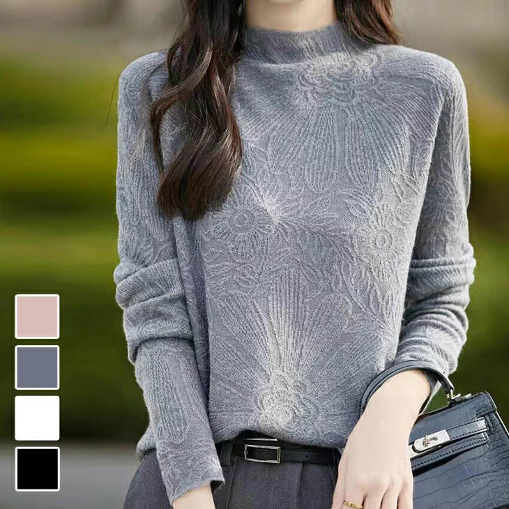 Autumn and Winter Japanese and Korean New Half High Collar Base Shirt Women's Spring and Autumn Inner Knitted Top Plus Size Women's Sweater Autumn and Winter Japanese and Korean New Half High Collar Base Shirt Women's Spring and Autumn Inner Knitted Top Plus Size Women's Sweater