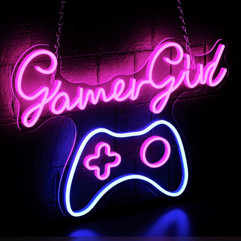 跨境亚马逊LED霓虹灯室内卧室游戏厅墙体发光装饰品手柄game room|undefined