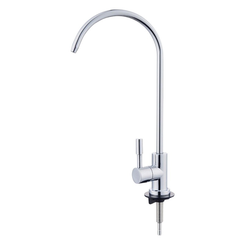 Venta al por mayor 2 puntos de conexión rápida estilo europeo y americano gran grifo curvado Boquilla DE AGUA DE ACERO INOXIDABLE lujo sola manija grifo purificador de agua