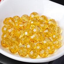 人造黄水晶切面DIY手链饰品配件64刻面黄水晶串珠散珠半成品项链
