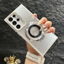 适用三星S25Ultra手机壳双层彩银磁吸支架S24Ultra保护套S22Plus