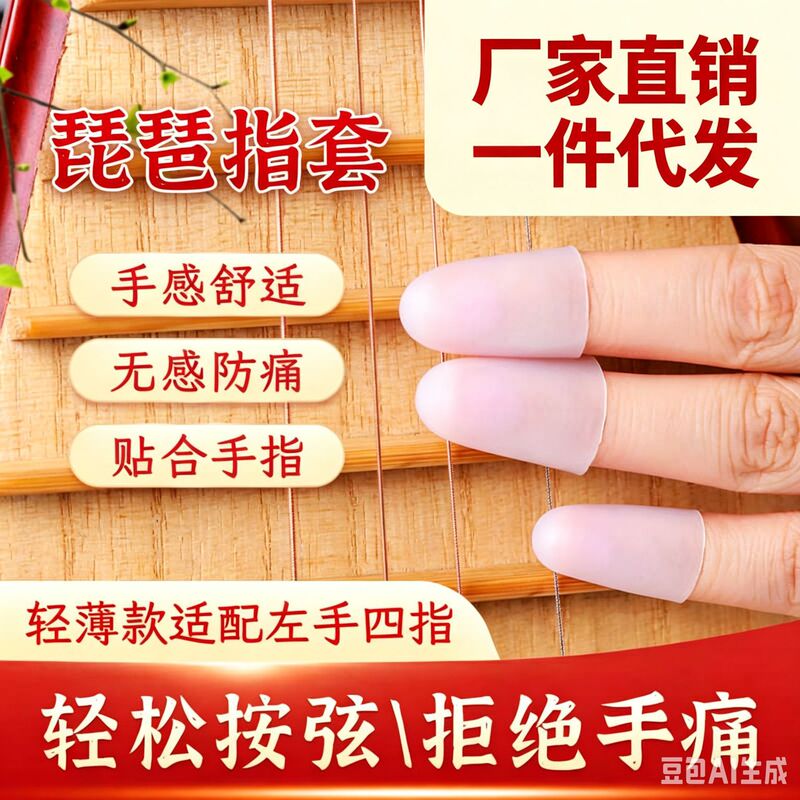 Pipa finger protector, finger protection tool for the left hand, pain-relief finger guard, silicone fingertip, thickened and lightweight, string-pressing instrument Pipa finger protector, finger protection tool for the left hand, pain-relief finger guard, silicone fingertip, thickened and lightweight, string-pressing instrument