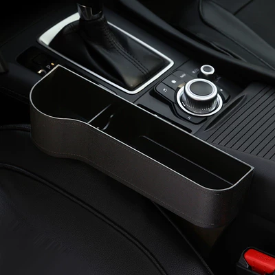 Car Seat Gap Storage Box, Center Console Armrest Box, Storage Bag, Organizer Box, Car Storage Box, Plastic Passenger Seat Organizer (Car storage bag/box) - plastic-second-generation-black-main-driver