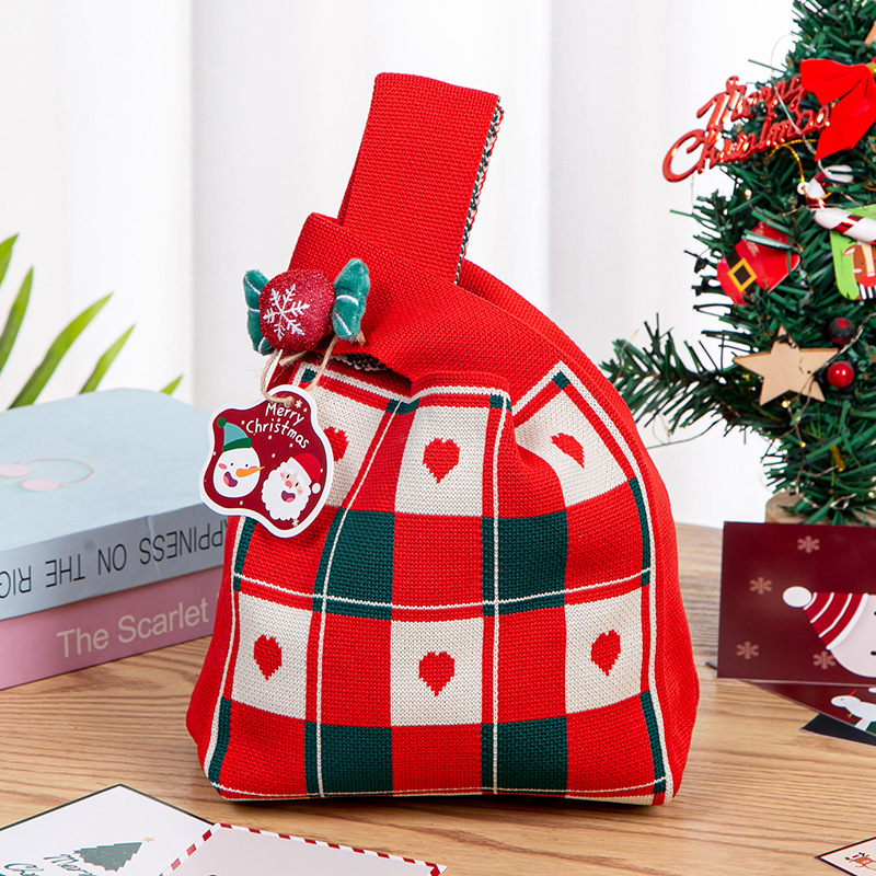 Christmas gift bags, apple bags, Christmas handbags, gift bags, candy bags, Christmas Eve children's gifts, knitted bags undefined