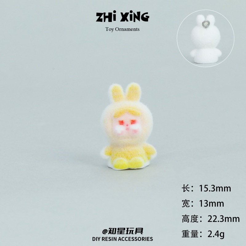 微缩卡通立体仿真上钉植绒小甜豆哭包 批发创意小摆件树脂DIY配饰|undefined