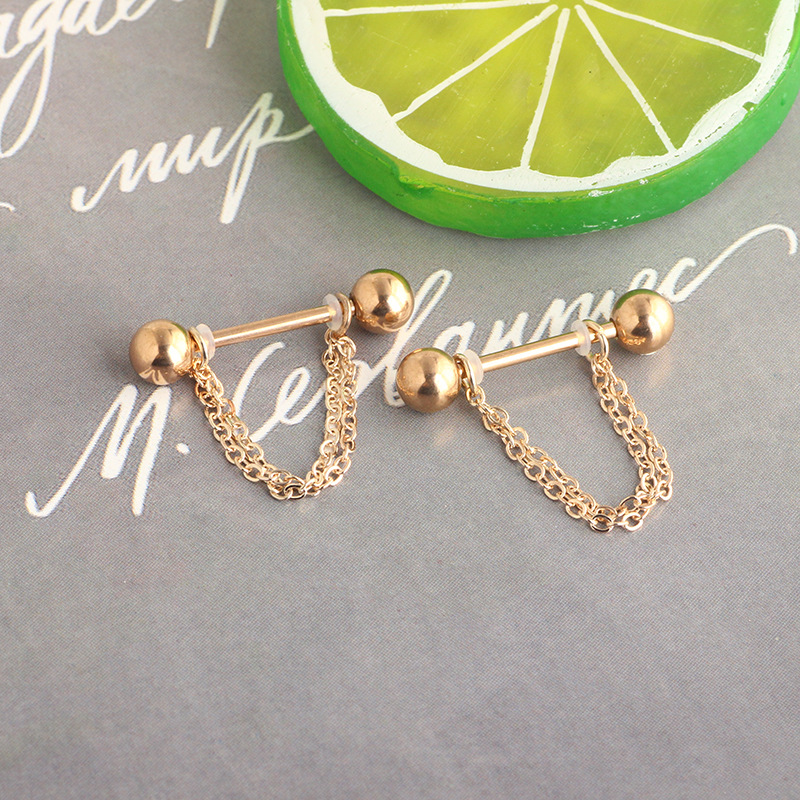 Flower Design Stainless Steel Ear Piercing Stud Gold Pointed Style for Men Women detail image 9