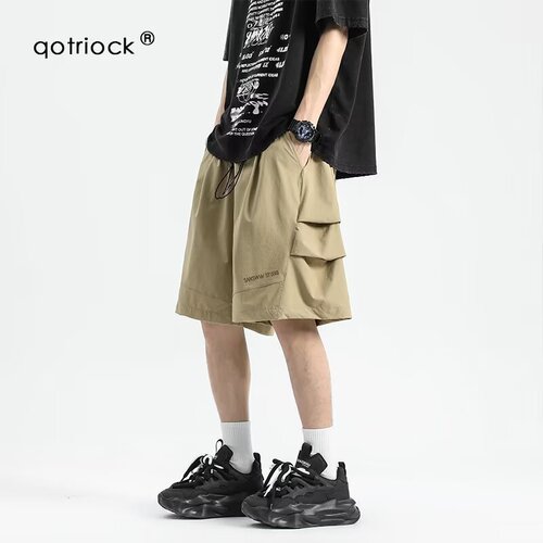 Men's Summer Trend Brand Loose Grey Athletic Five-Finger Beach Casual Shorts
