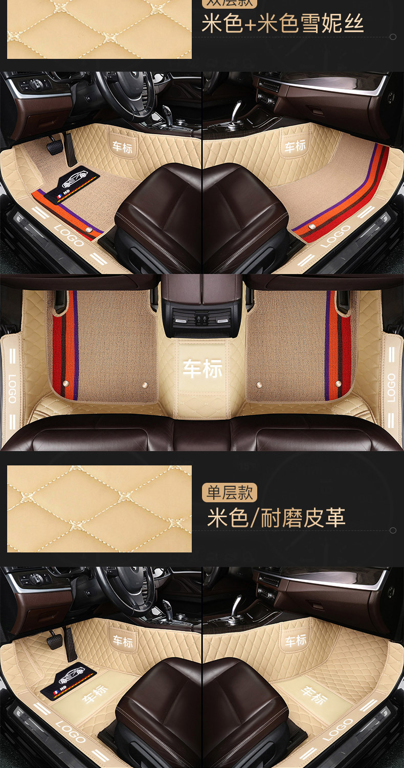Fully enclosed car foot mat environmentally friendly material non-slip wear-resistant double-layer bag door side special car pedal mat