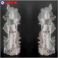 供应四川汉白玉持莲观音原雕缅甸玉自在观世音佛像宏辉石刻