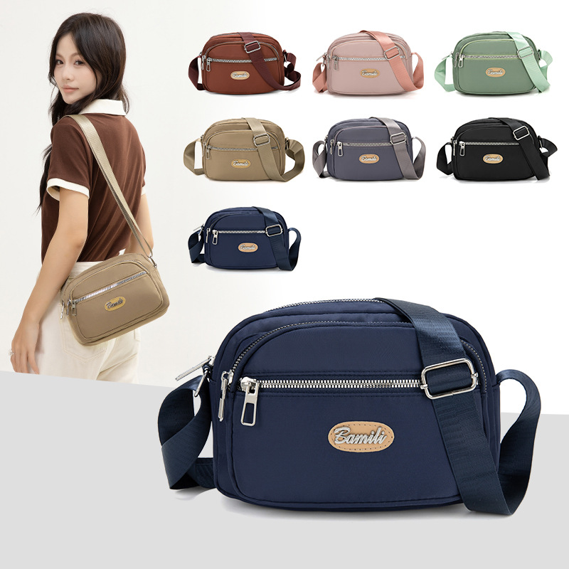 Bolso bandolera transfronterizo simple y versátil Bolso de tela de nailon ligero casual para mujer Bolso de moda Bolso impermeable al aire libre