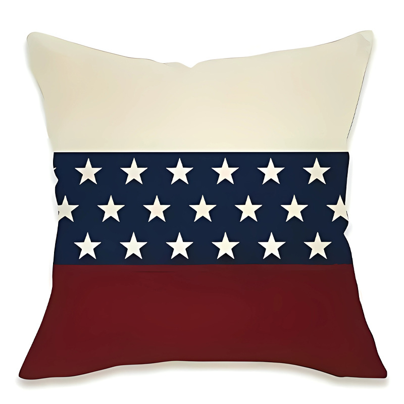 Transfronterizo Día de la Independencia de Amazon impresión lino almohada funda aniversario para celebrar el hogar vestido almohada funda mayorista