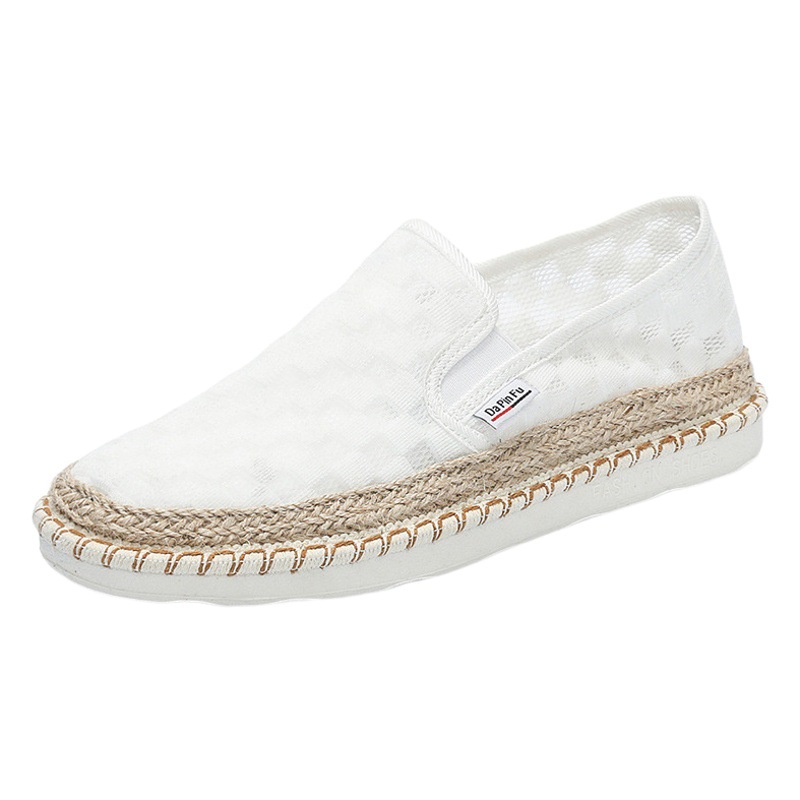 Zapatos de verano para hombre, estilo transfronterizo, 2025, nuevos, sin cordones, de malla transpirable, tipo pescador, estilo antiguo de Pekín, de lona