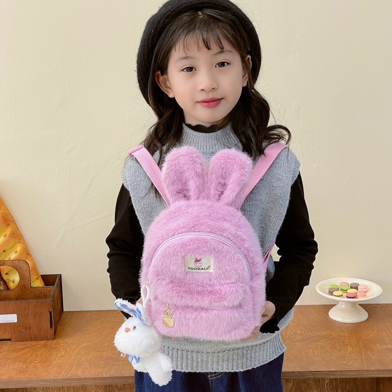 Mochila de dibujos animados para niños y niñas adorable conejo jardín de infantes bebé mochila nueva bolsa de peluche para niños de comercio exterior
