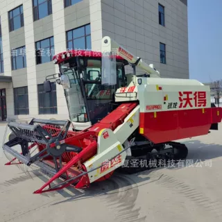 沃得125马力全喂入履带联合收割机 水旱两用水稻高粱联合收割机