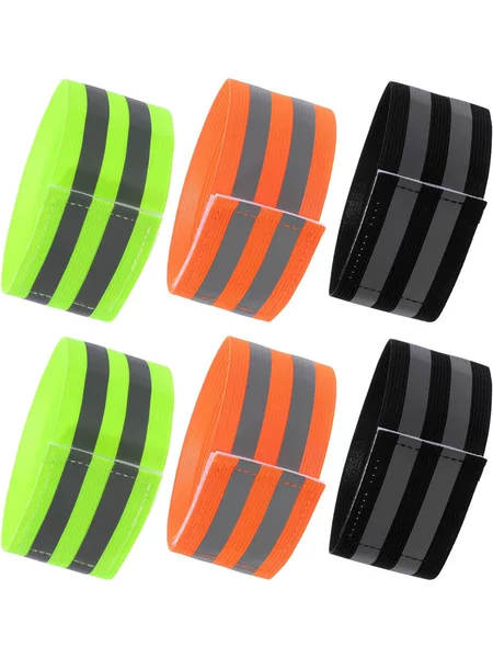 Mountain bike night running high-brightness leg straps, night-time warning double-striped reflective visible cycling elastic tight straps