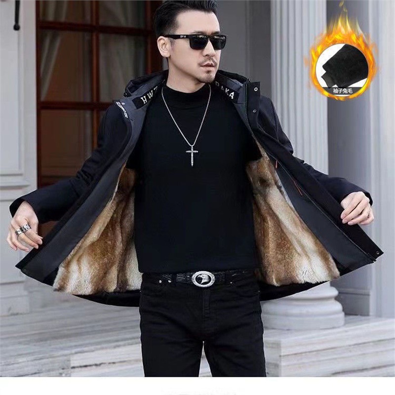 皮毛新款特价外套一体清仓男士兔毛可拆卸加厚高档克服貂皮皮草