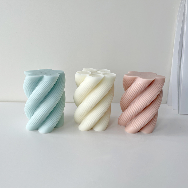 Jiahuimei columna espiral aromaterapia vela molde de silicona DIY jabón hecho a mano fragante piedra yeso decoración molde de silicona
