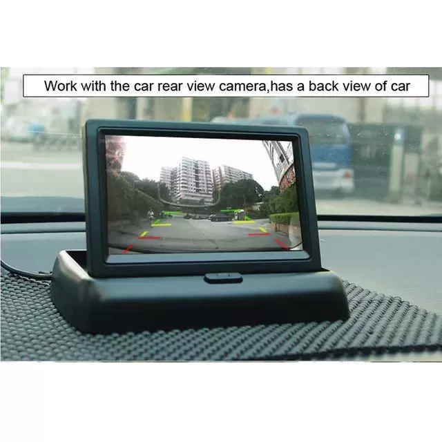 4.3-inch car-mounted folding display digital screen AV input two-way switchable display car universal LCD screen