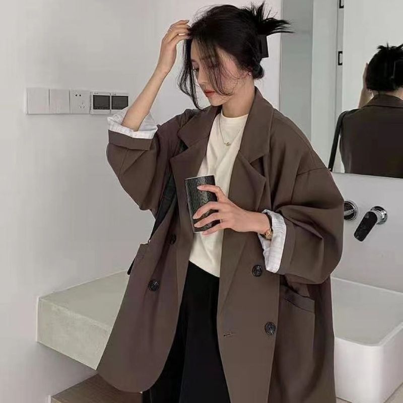 小西装外套女2025秋季新款时尚韩版气质宽松学院风西服女上衣潮|undefined