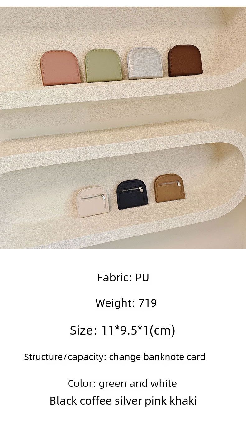 New semicircle mini women's INS solid color all-match coin purse lock LP simple fashion wallet for ladies and students_voghion.com