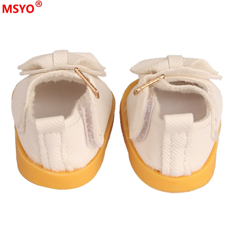 Doll shoes, cotton bow accessories for 14‑inch dolls, 5 cm length, multicolor