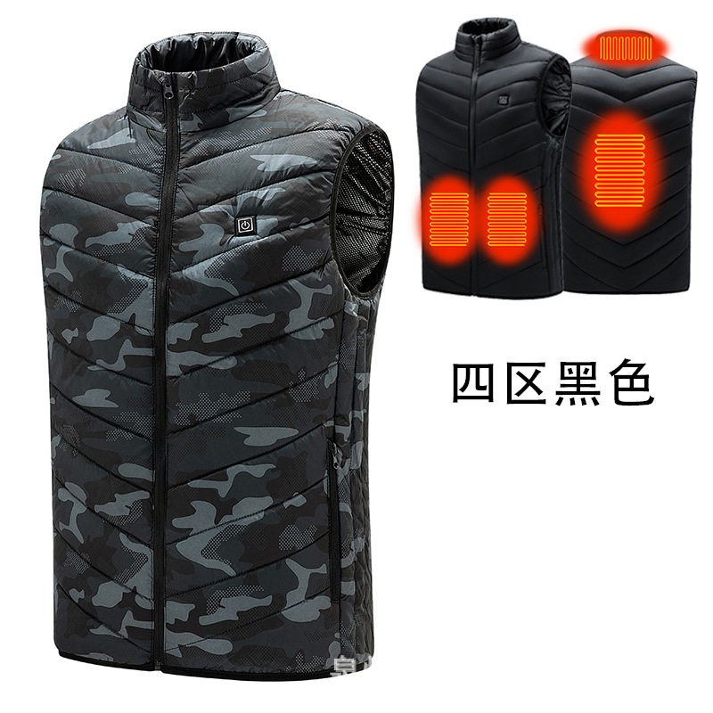 Transfronterizo nuevo Distrito 9 calefacción hombres y mujeres calefacción chaleco invierno cálido inteligente carga calefacción chaleco fábrica al por mayor