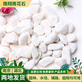 白色机制鹅卵石 南京安徽湖北厂家雪花白园林装饰铺路鹅卵石