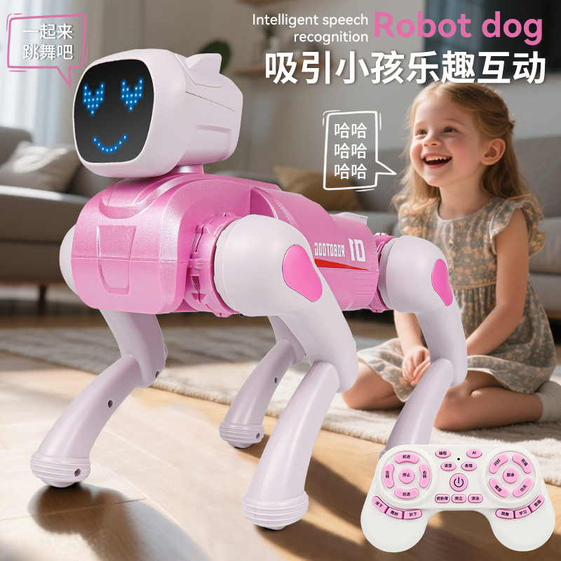 Niños AI inteligente robot perro juguete puzzle regalo de cumpleaños acompañante robot educación de control remoto programación perro mecánico