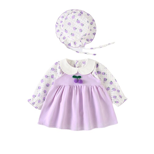 Korean-style children's clothing, newborn baby clothes for spring and autumn, baby dresses with long sleeves, set for girls, baby dresses