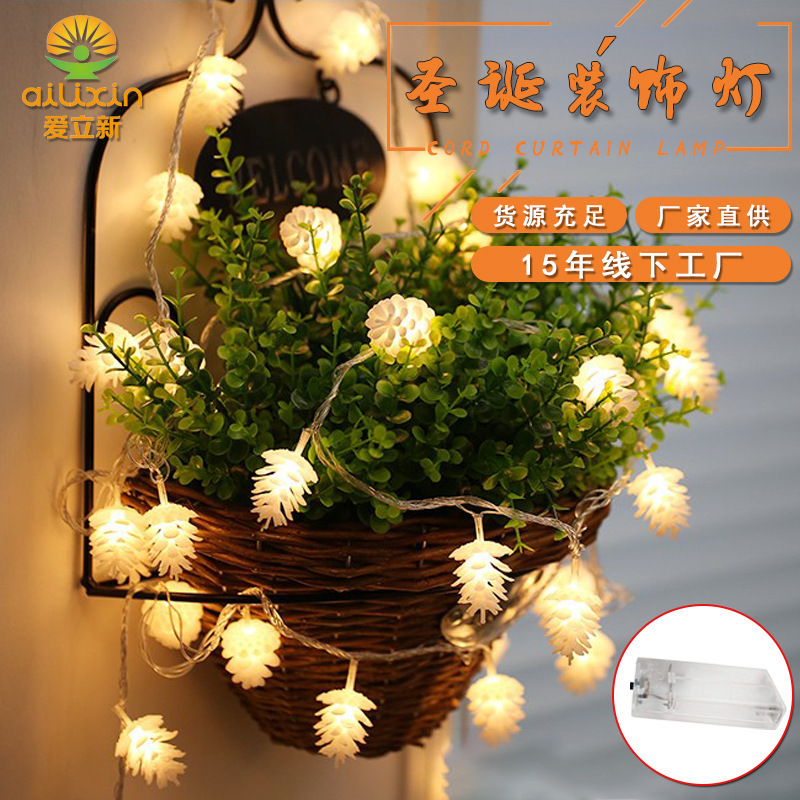 Christmas Decorative String Lights Outdoor Waterproof Snowflake Bells Five-Pointed Star Ball Atmosphere Small Colored Lights Christmas Tree Hanging Lights
