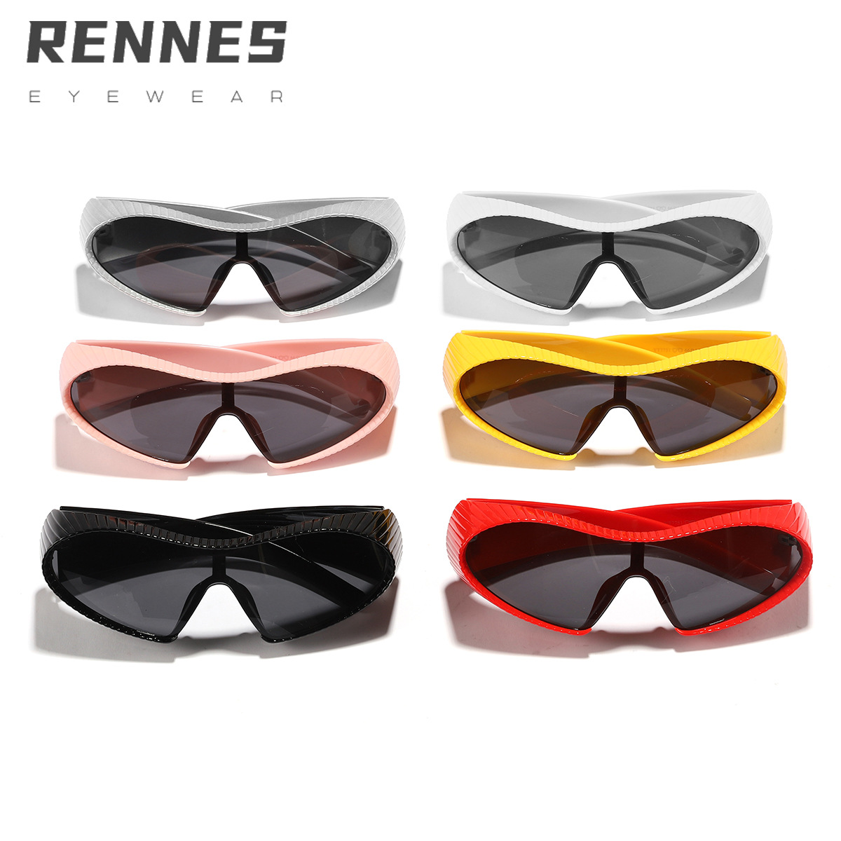 La tecnología del futuro sentido marco grande gafas de una pieza ins personalidad de moda exagerada gafas de sol europeas y americanas vanguardistas gafas de sol de chica caliente