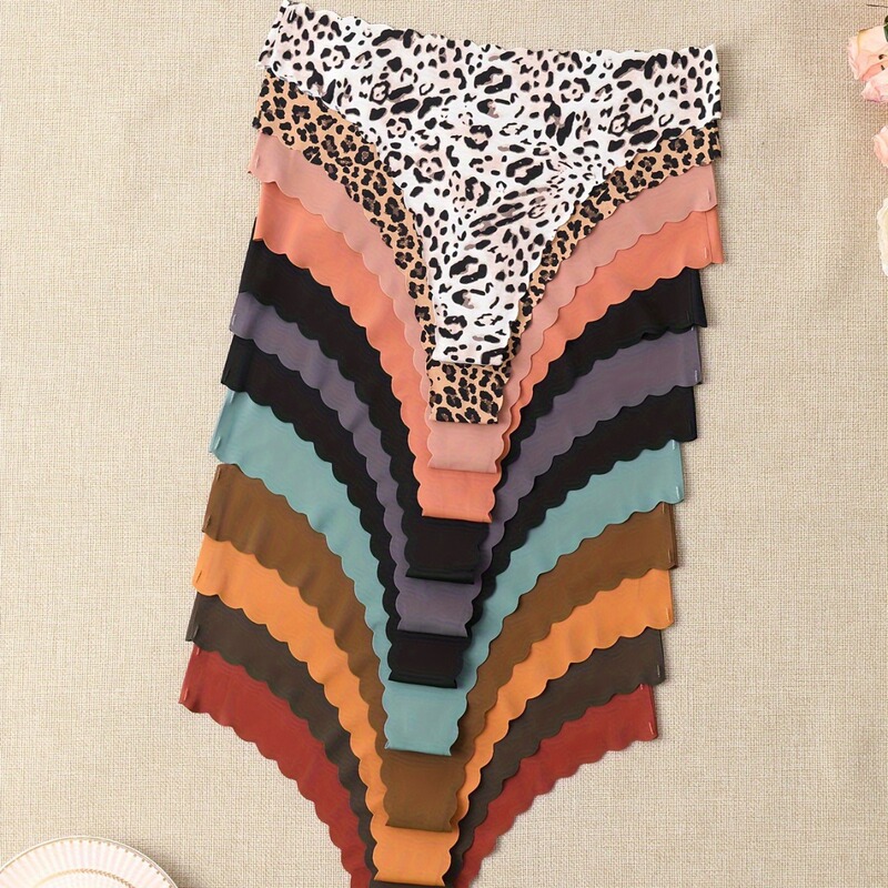 European and American Style Women's Thong Underwear, Ice Silk Panties with Cotton Crotch, Low-Waist Sexy Pure Desire Bikini, Seamless Panties