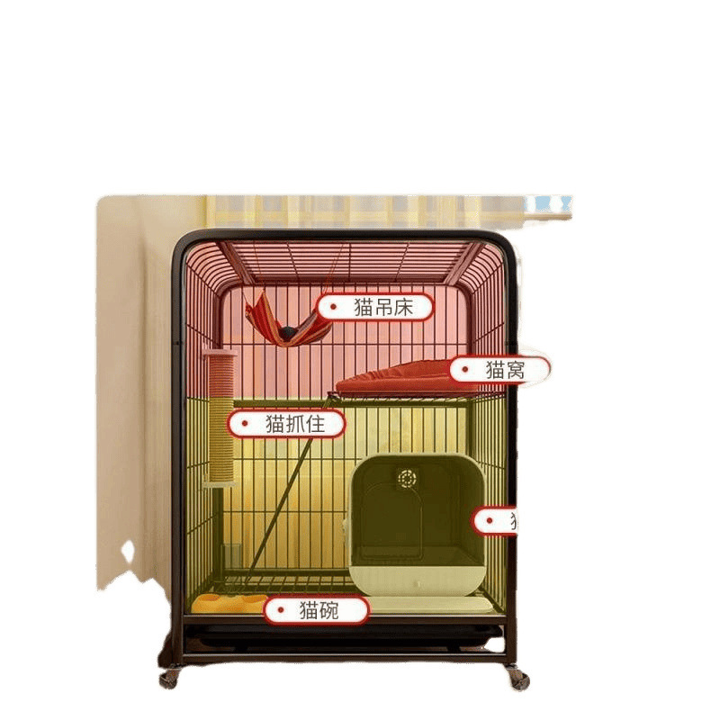 猫ケージ家庭用屋内折りたたみ式猫トイレ一体型小型ヴィラ猫の巣猫ハウスケージ|undefined