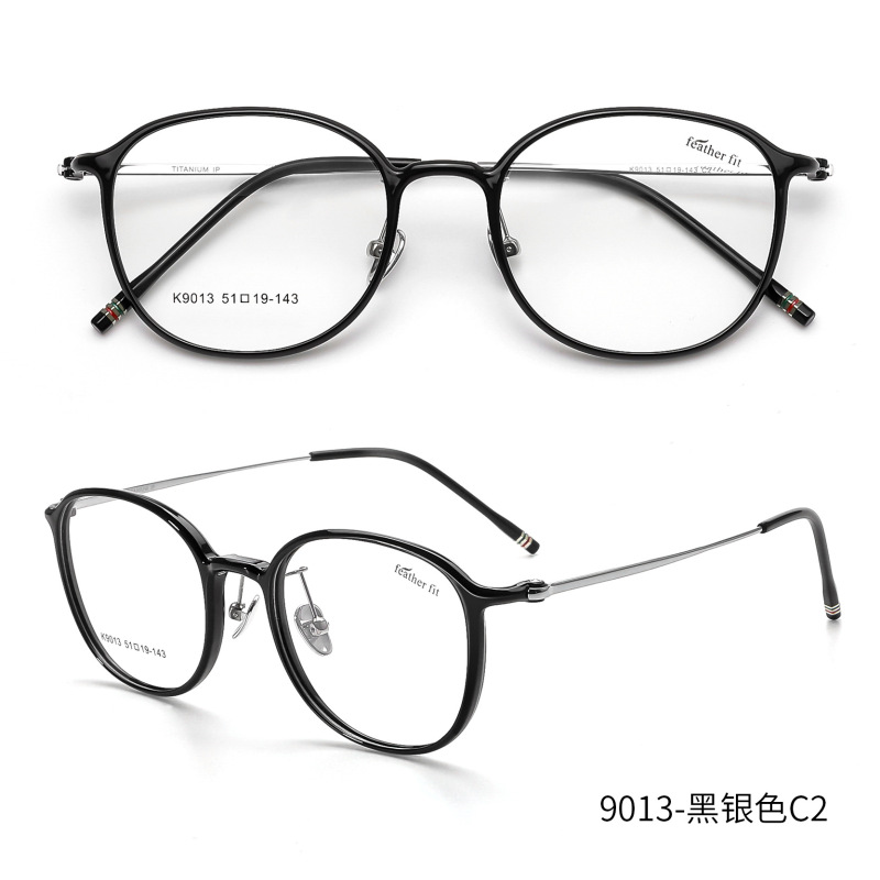 香港風純チタンメガネフレーム超軽量女性用7g丹陽ネット人気メガネフレーム卸売L9113ノーメイク近視メガネ|undefined