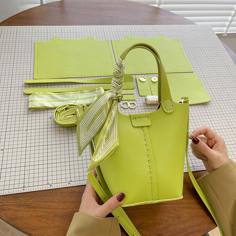 Bucket Stylish Silk Scarf Handbag 2022 New Fashionable Shoulder Crossbody Fashion DIY Handmade Semi-finished Material Bag