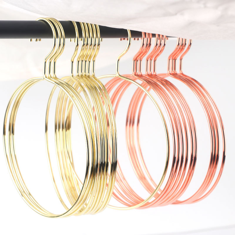 Percha redonda nórdica de oro rosa metal hierro bufanda redonda percha de alambre de gran diámetro toalla percha