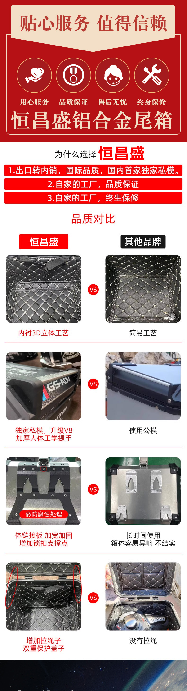 Cross-Border Best-Selling Motorcycle Trunk, 58L Super Large Capacity, Waterproof, Scratch-Resistant, Strong Load-Bearing Capacity, Electric Vehicle Trunk