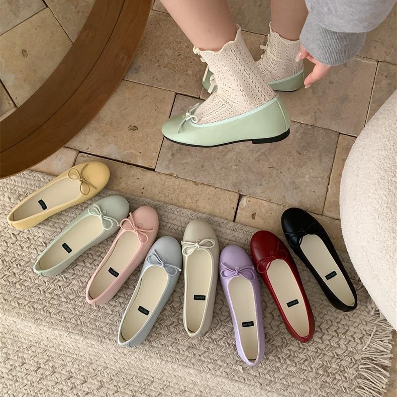 “Spring Atmosphere”French Bow Fairy Pumps Women's Mary Jane Shoes Ballet Scoop Shoes