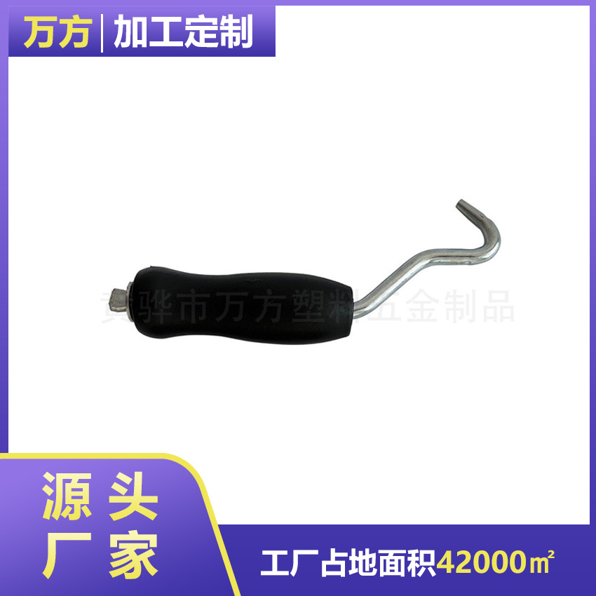 Fabricante en stock Dispositivo de anudado de pelo mango de madera hebilla gancho mango de plástico hebilla de acero mango de plástico hebilla