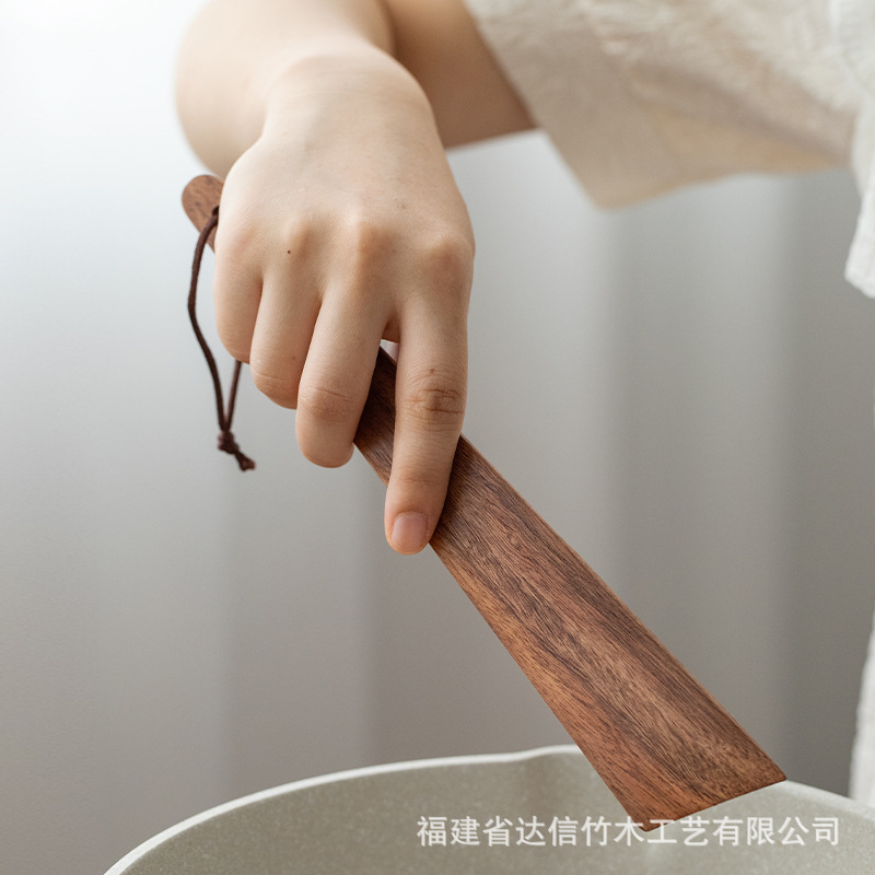 Estilo japonés de madera maciza cocina al aire libre pala de madera portátil cocina oblicua pala viajes cocina agitación pala camping espátula