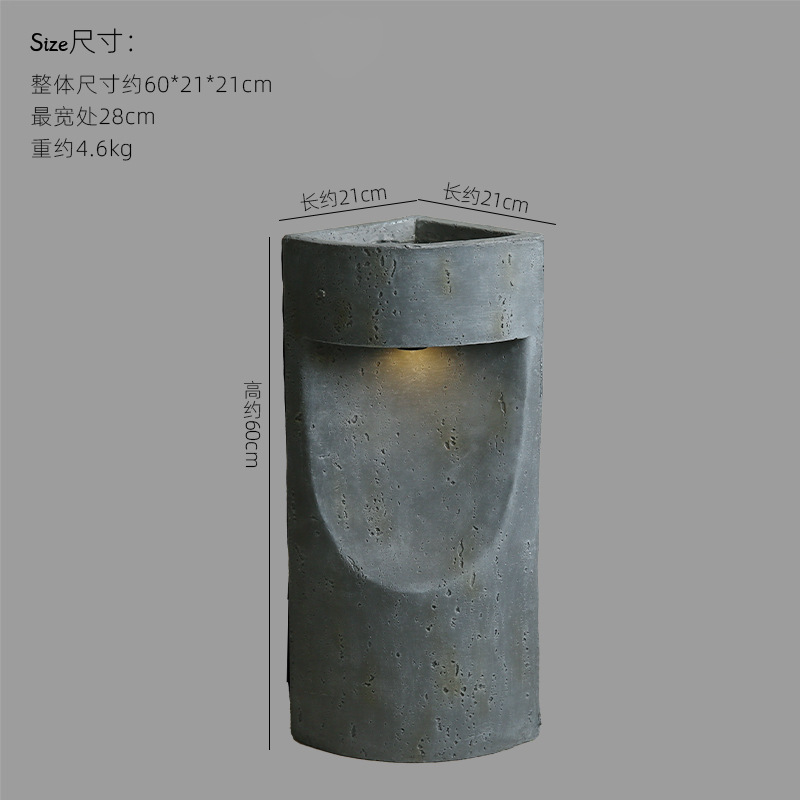 1/4 원형 기둥 조명 꽃꽂이 60cm