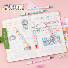 Creative curve pen wholesale wavy double-ended fluorescent pen key mark quick-drying marker student stationery