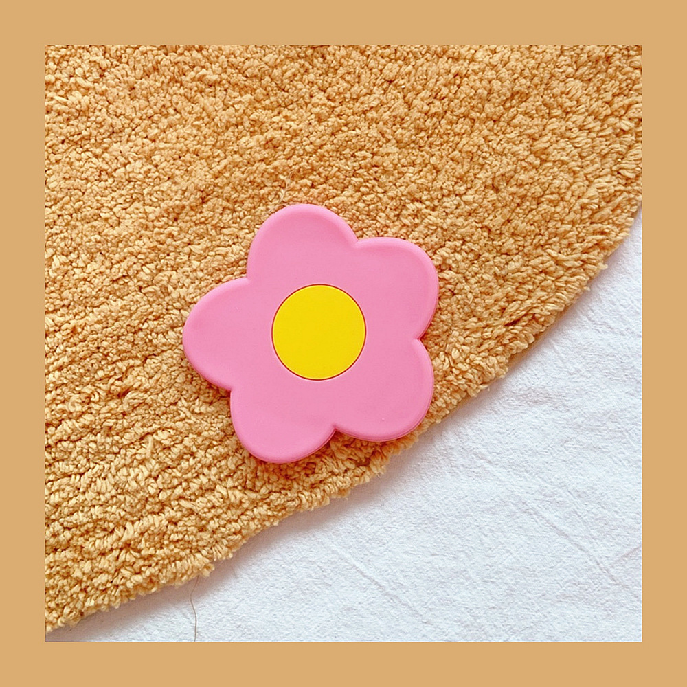 Caricatura encantadora flor de dibujos animados pequeño espejo conveniente portátil espejo plegable de dos caras espejo de maquillaje HD al por mayor