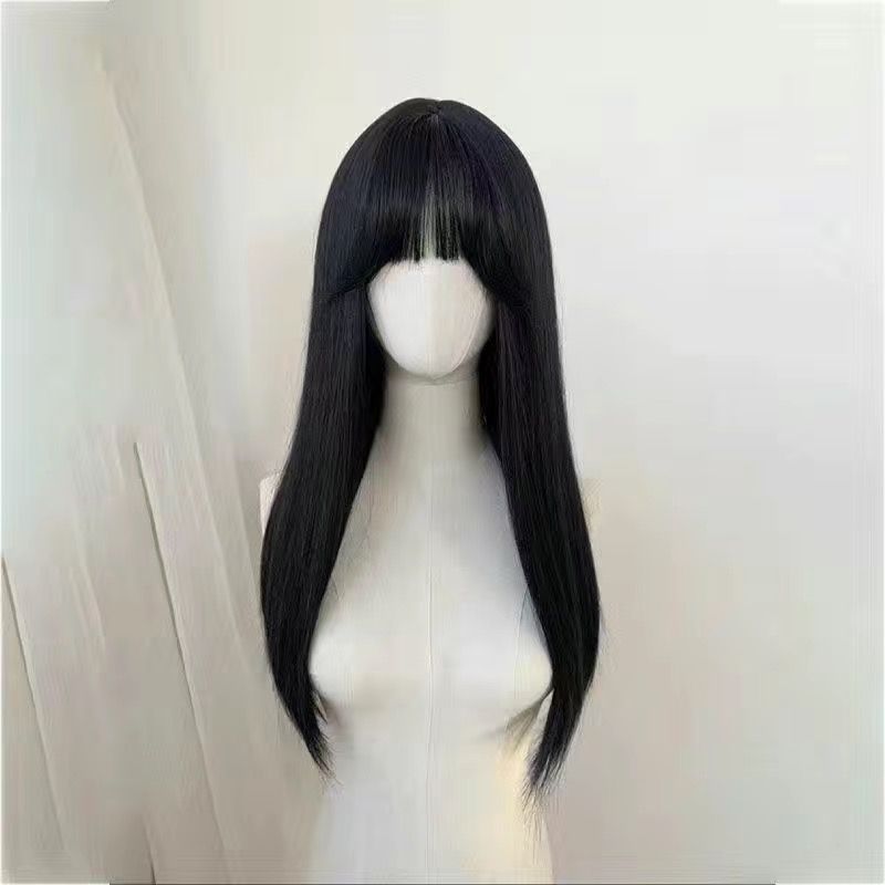 Black long straight hood + care set