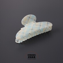 设计感格纹抓夹早春简约氛围感鲨鱼夹气质后脑勺盘发夹时尚马尾夹